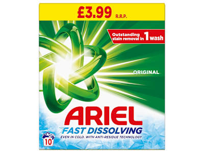 Ariel Fast Dissolving Washing Powder 600g, 10 Washes, Original