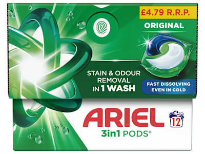 Ariel 3in1 Pods®, Washing Liquid Capsules 12 Washes
